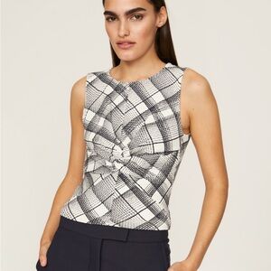 Club Monaco Printed Ribbed Top